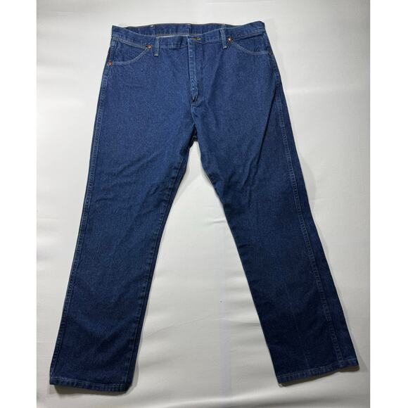 Wrangler 13MWZPW Men's Regular Fit Straight Leg Blue Denim Jeans - Size 40x32 - Picture 1 of 6